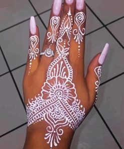 White Henna Diamond Painting