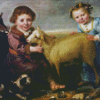 Children With Lamb Diamond Painting