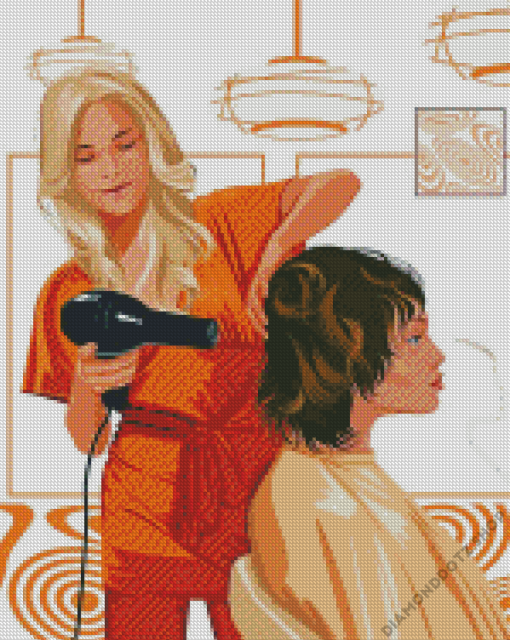 Illustration Hairdresser Diamond Painting