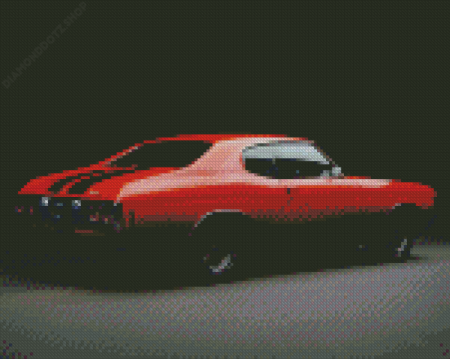 Red 1971 Chevelle Diamond Painting