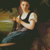 The Knitting Girl Diamond Painting