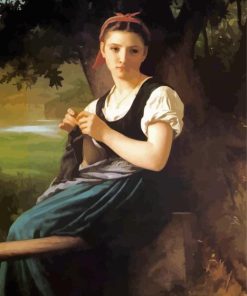 The Knitting Girl Diamond Painting
