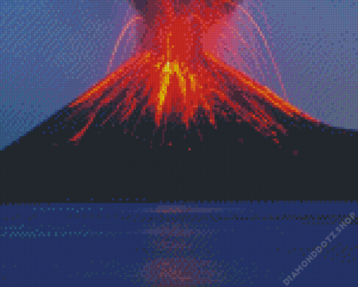 Volcano In The Ocean Diamond Painting