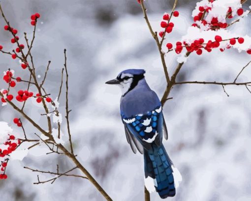 Birds And Snow Diamond Painting