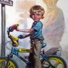 Boy Riding Bike Diamond Painting