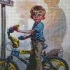 Boy Riding Bike Diamond Painting