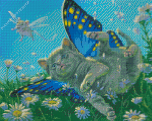 Cat And Fairy Mouse Diamond Painting