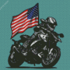 Motorcycle And Flag Diamond Painting