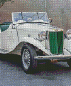 1952 Mg White Car Diamond Painting