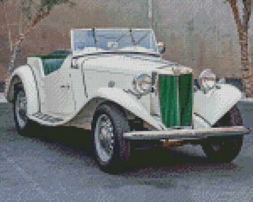 1952 Mg White Car Diamond Painting