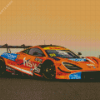 Orange Racing Car Diamond Painting