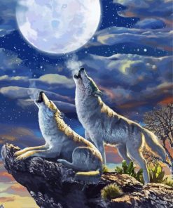 Two Spirit Wolves Diamond Painting