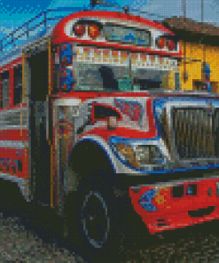 Vintage Chicken Bus Diamond Painting