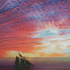 Boat In Sunset Diamond Painting