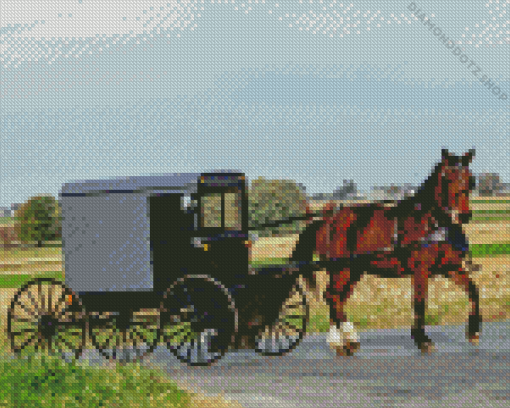 Horse And Buggy Diamond Painting
