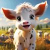 Animated Cow Baby Diamond Painting