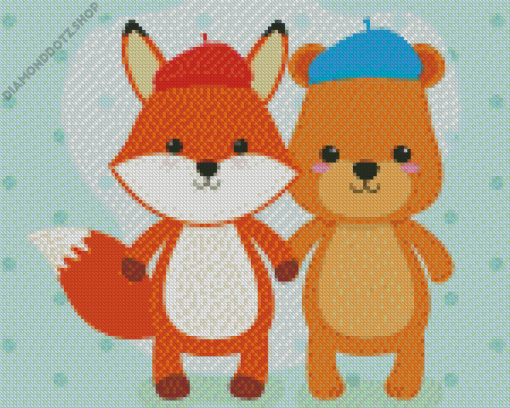 Bear And Fox Diamond Painting