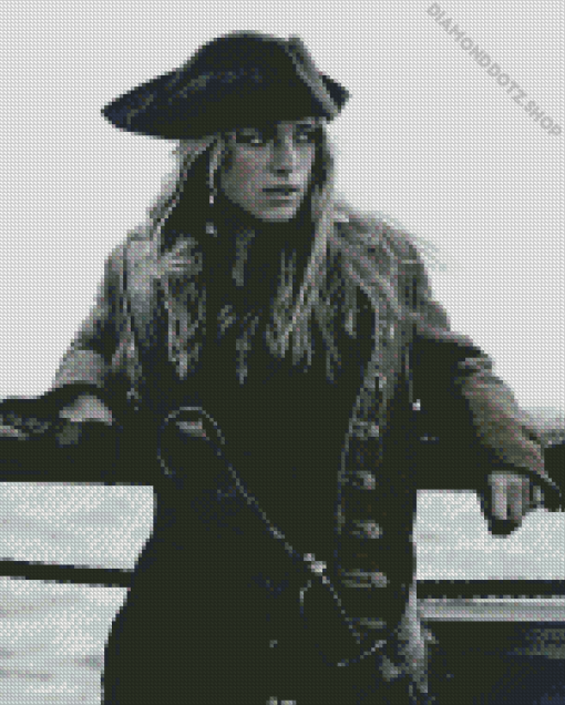 Black And White Elizabeth Swann Diamond Painting