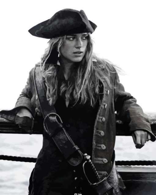 Black And White Elizabeth Swann Diamond Painting