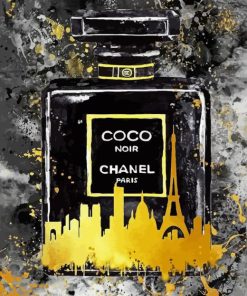 Black Gold Chanel Bottle Diamond Painting