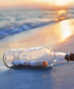 Bottle On Beach Diamond Painting