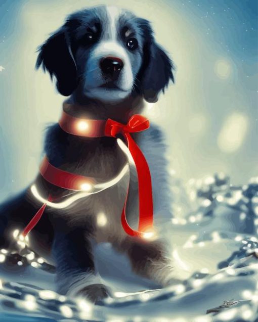 Christmas Puppy Diamond Painting