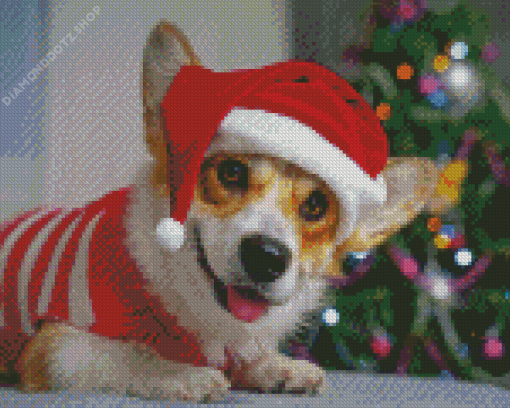 Christmas Corgi Diamond Painting