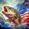 Fish And American Flag Diamond Painting