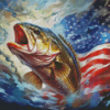 Fish And American Flag Diamond Painting