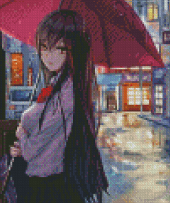 Girl With Umbrella Diamond Painting