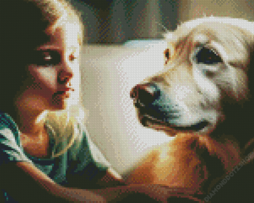 Little Girl With Puppy Diamond Painting