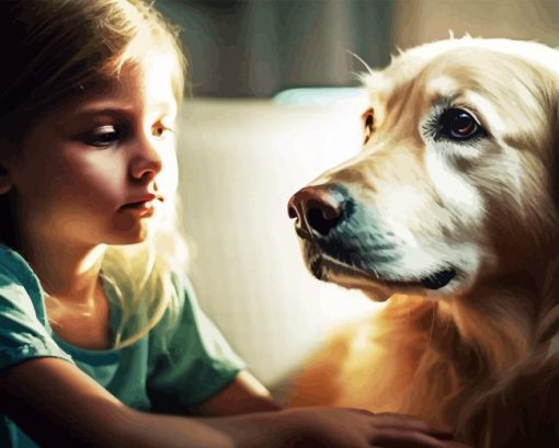 Little Girl With Puppy Diamond Painting