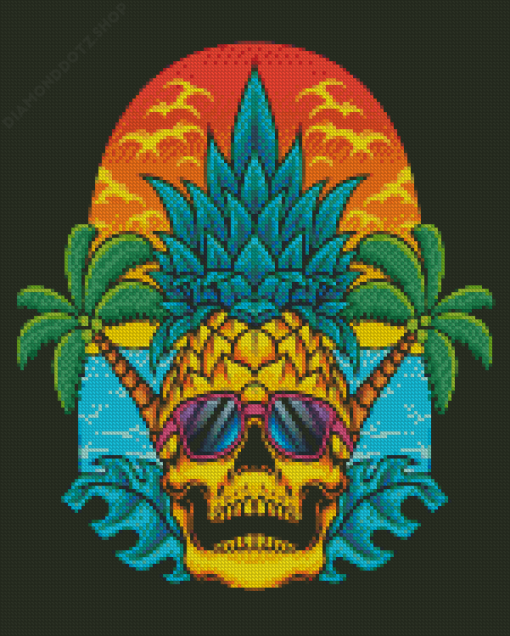 Pineapple Skull Diamond Painting