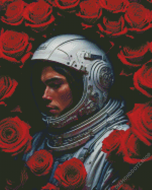 Roses Astronaut Diamond Painting