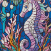 Stained Glass Seahorse Diamond Painting