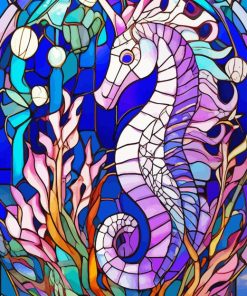 Stained Glass Seahorse Diamond Painting