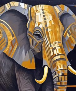 Gold And Black Elephant Diamond Painting
