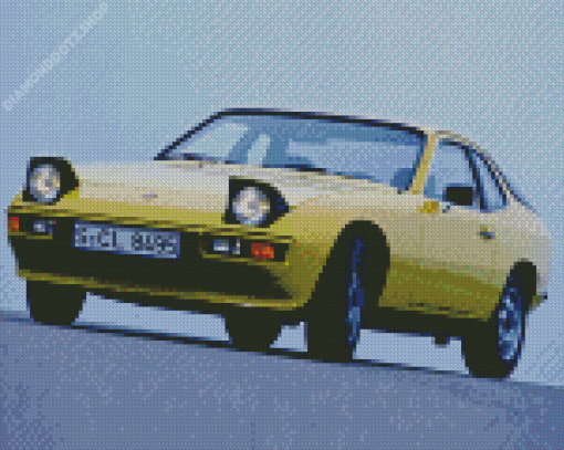 Yellow Old Porsche Diamond Painting