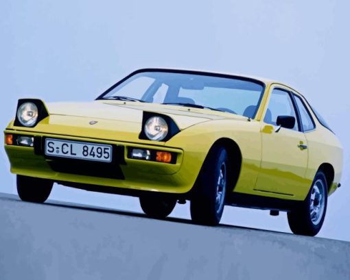 Yellow Old Porsche Diamond Painting