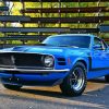 1970 Ford Mustang Blue Car Diamond Painting