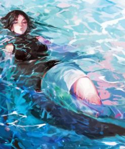 Anime Girl Laying In Water Diamond Painting