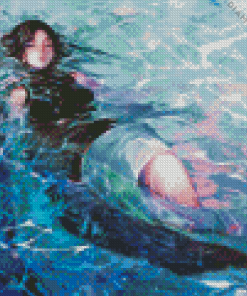 Anime Girl Laying In Water Diamond Painting