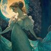 Antique Girl And Moon Diamond Painting