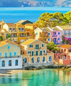 Beautiful Houses In Cephalonia Diamond Painting