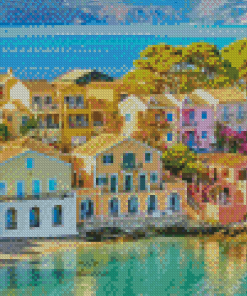 Beautiful Houses In Cephalonia Diamond Painting