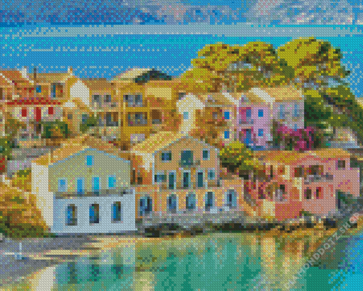 Beautiful Houses In Cephalonia Diamond Painting