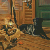 Black Hunting Dog Diamond Painting