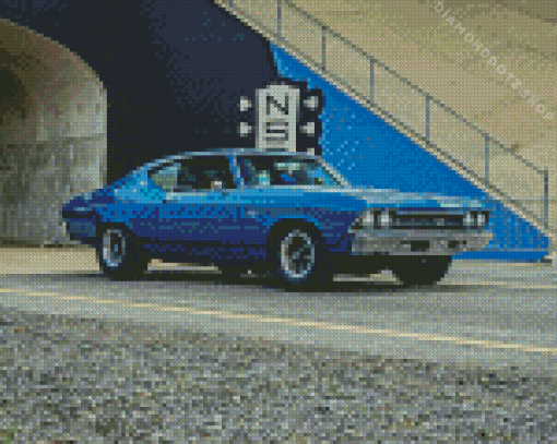 Blue Chevelle Super Sport Diamond Painting