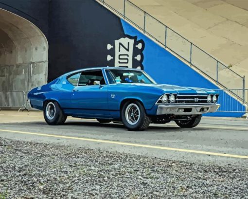 Blue Chevelle Super Sport Diamond Painting