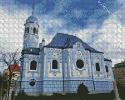 Blue Church Diamond Painting